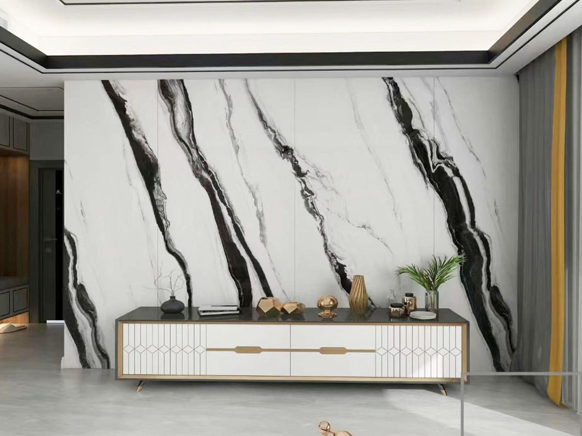 Polished Large Porcelain Panda Marble Effect Tiles