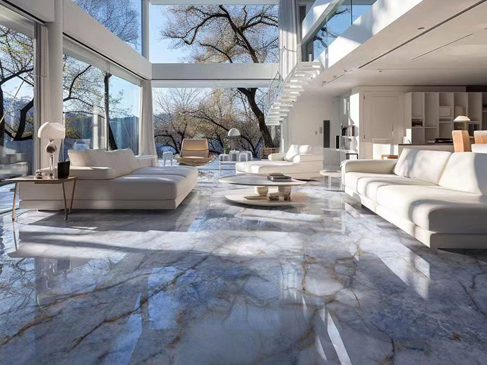 blue marble porcelain tile