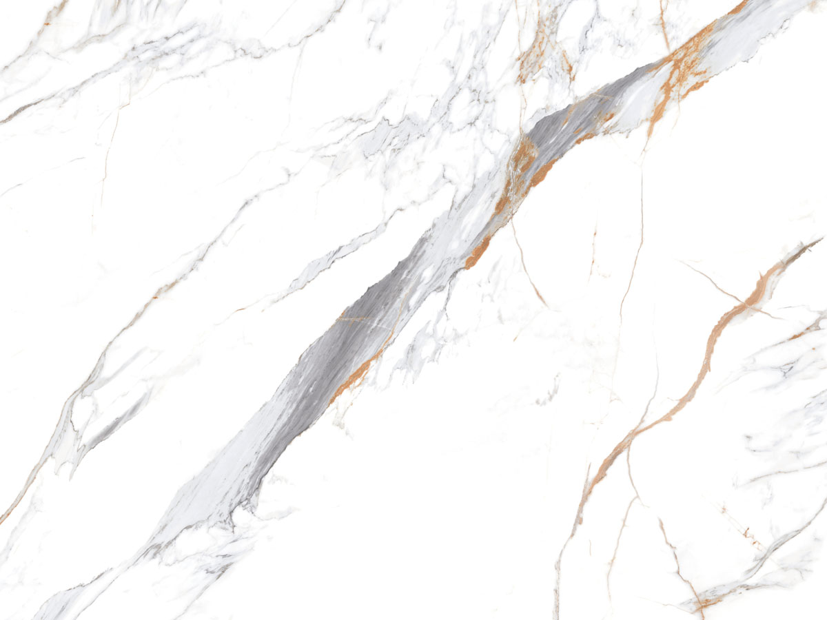 Polished Fully Sintered White Marble Look Porcelain Tile