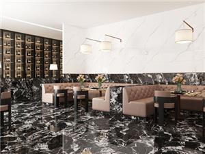The application of black and white marble look sintered stone