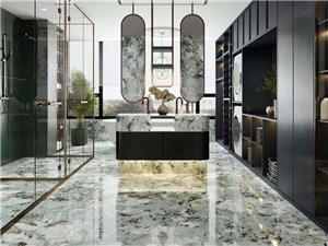 블루 마블과 유사한 소결석 바닥 타일