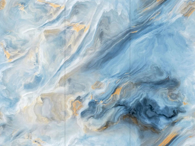 Luxury Blue Marble Sintered Stone Wall Cladding