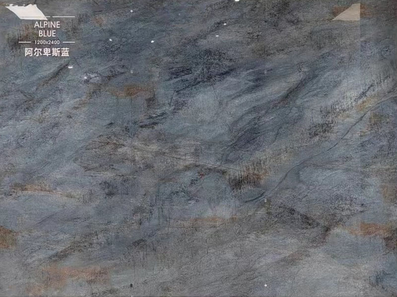 Alpine Blue Marble Look Sintered Stone Wall