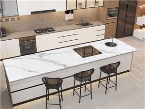 Calacatta White Sintered Stone Slabs for Luxury Kitchen Islands Countertops