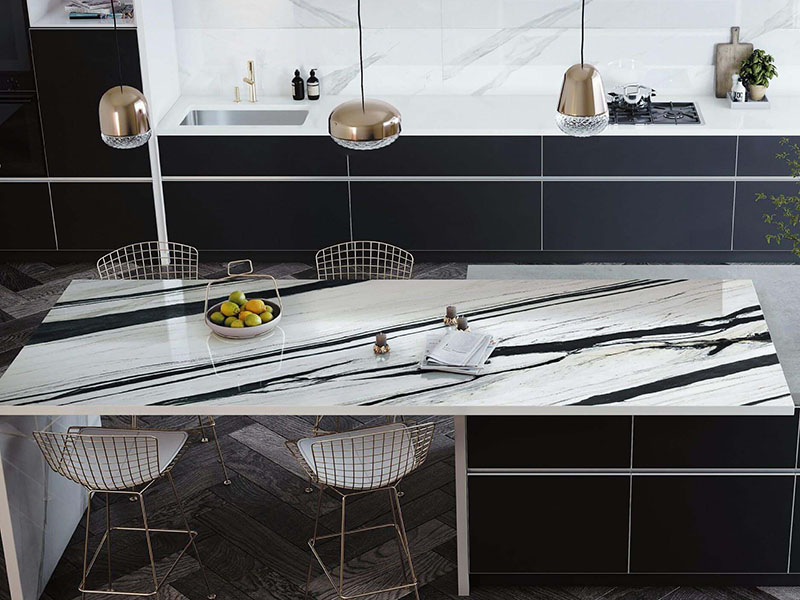 Panda White Sintered Stone Panel for Dining Table Top