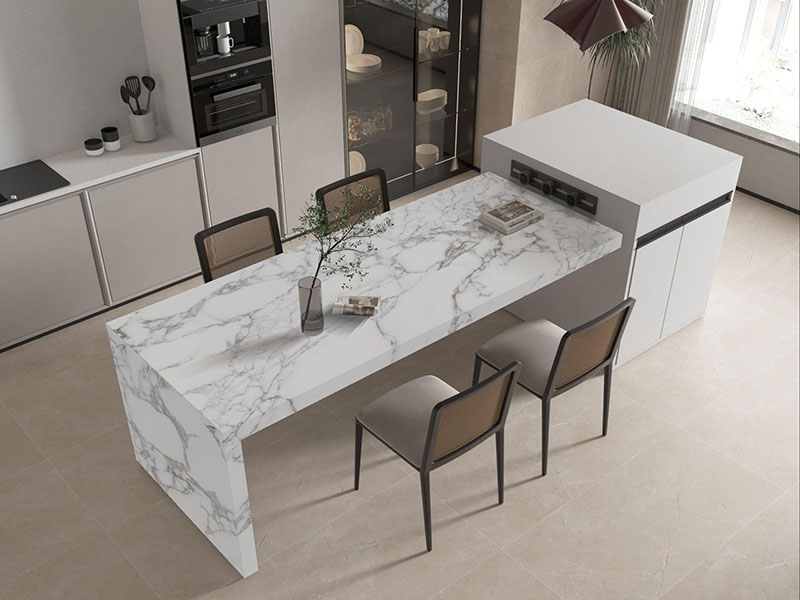 20mm Snow White Sintered Stone Countertop in Matt Finish