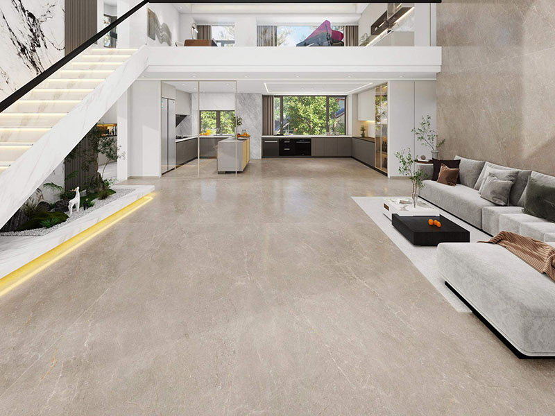 Modern Sintered Stone Floor Tile in Grey 9mm Thick