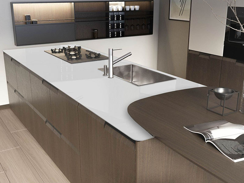 White Aurora Sintered Stone Countertops - Premium White Marble-Effect Large-Format Surface