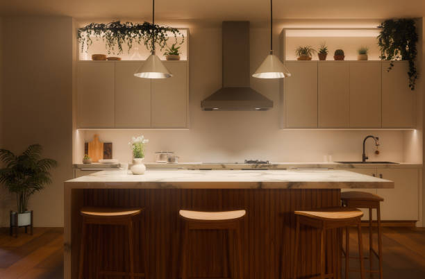 따뜻하고 차분한 뉴트럴 톤의 주방이 2026년 디자인 트렌드를 주도하며, 타지마할 소결석 상판에 대한 수요를 견인하고 있습니다.