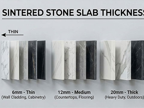 Guide des épaisseurs de dalles en pierre frittée : 6 mm, 12 mm et 20 mm : explications