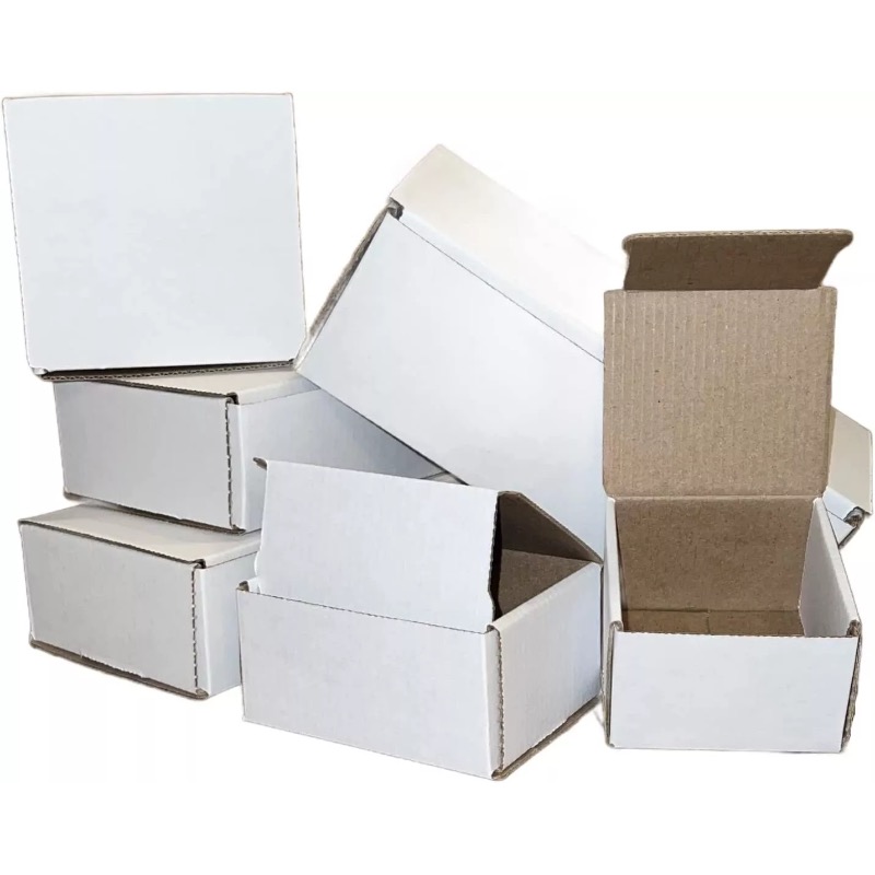 white corrugated shipping boxes
