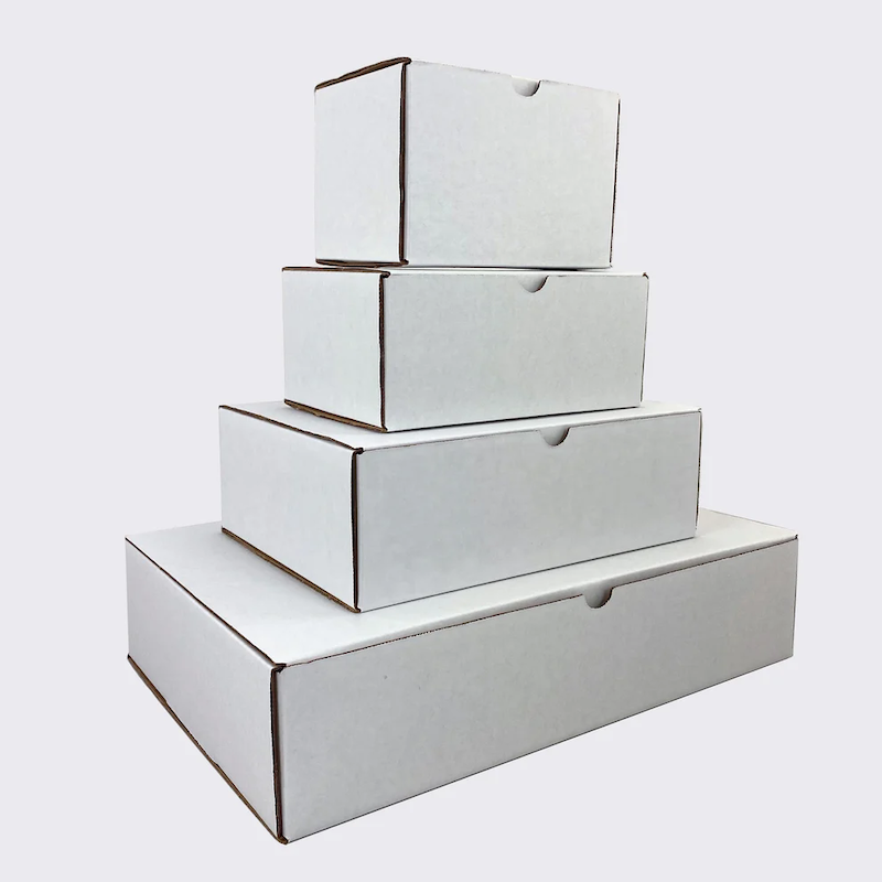 white corrugated boxes