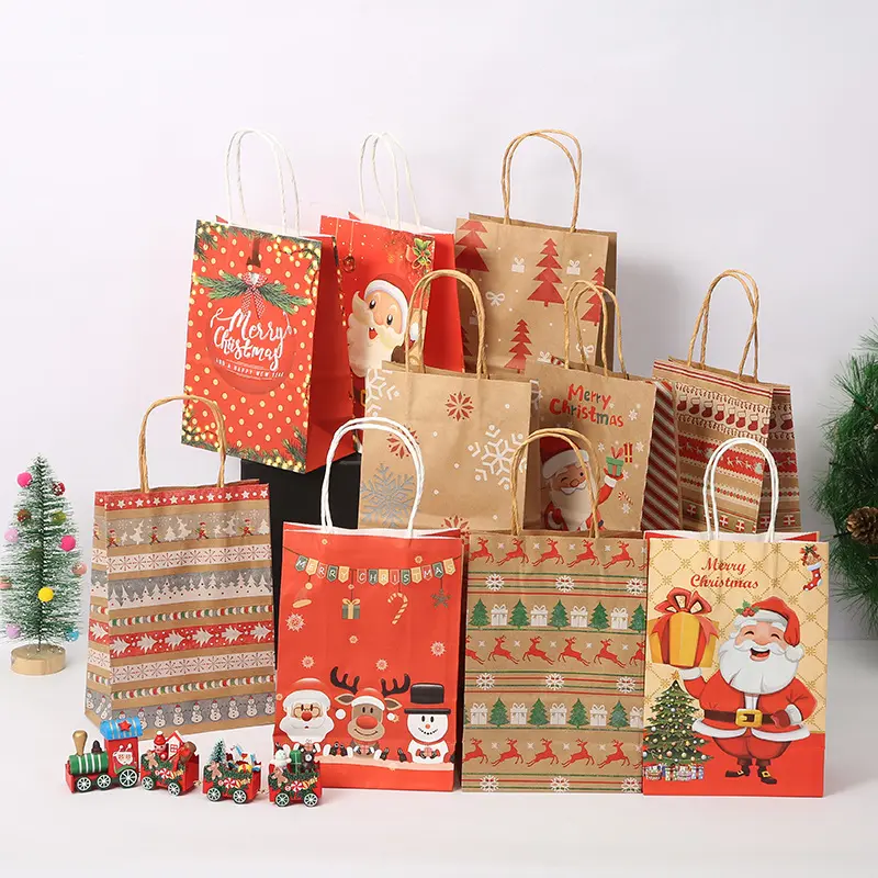 christmas kraft paper bags