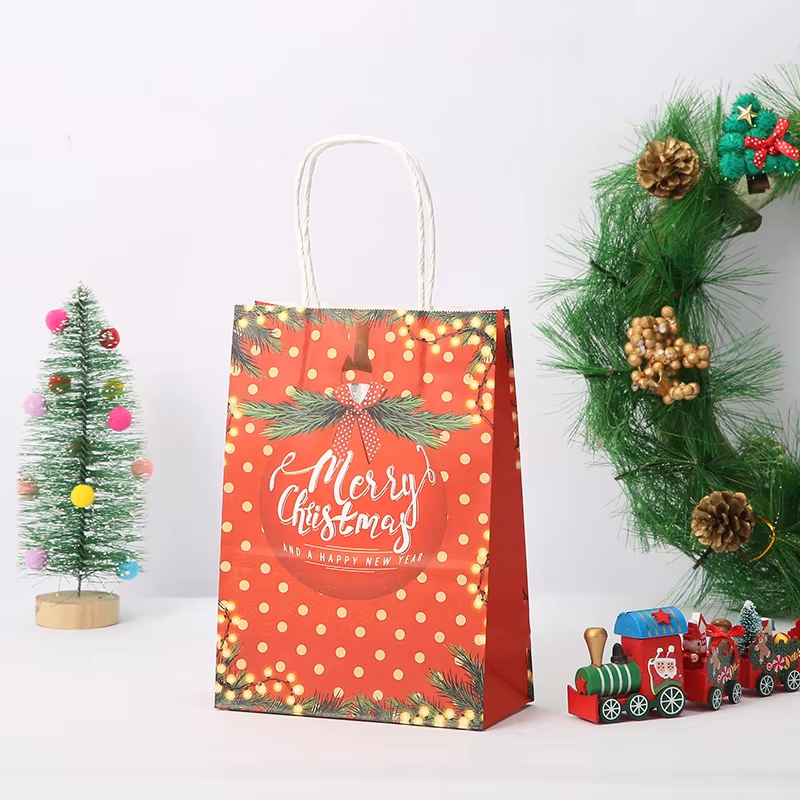 christmas kraft paper bags