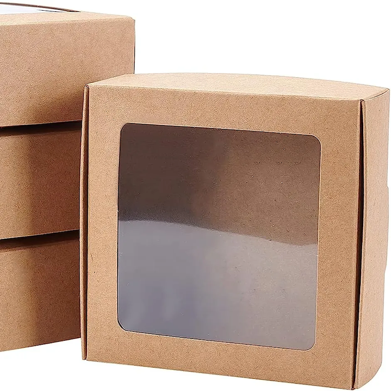 kraft box with clear window