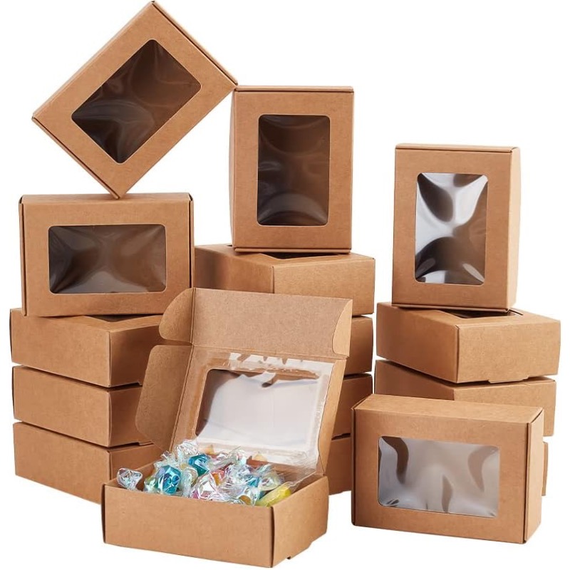 kraft box with clear window