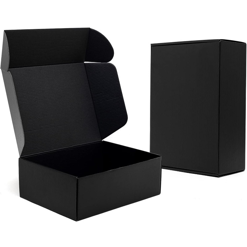 black packing boxes