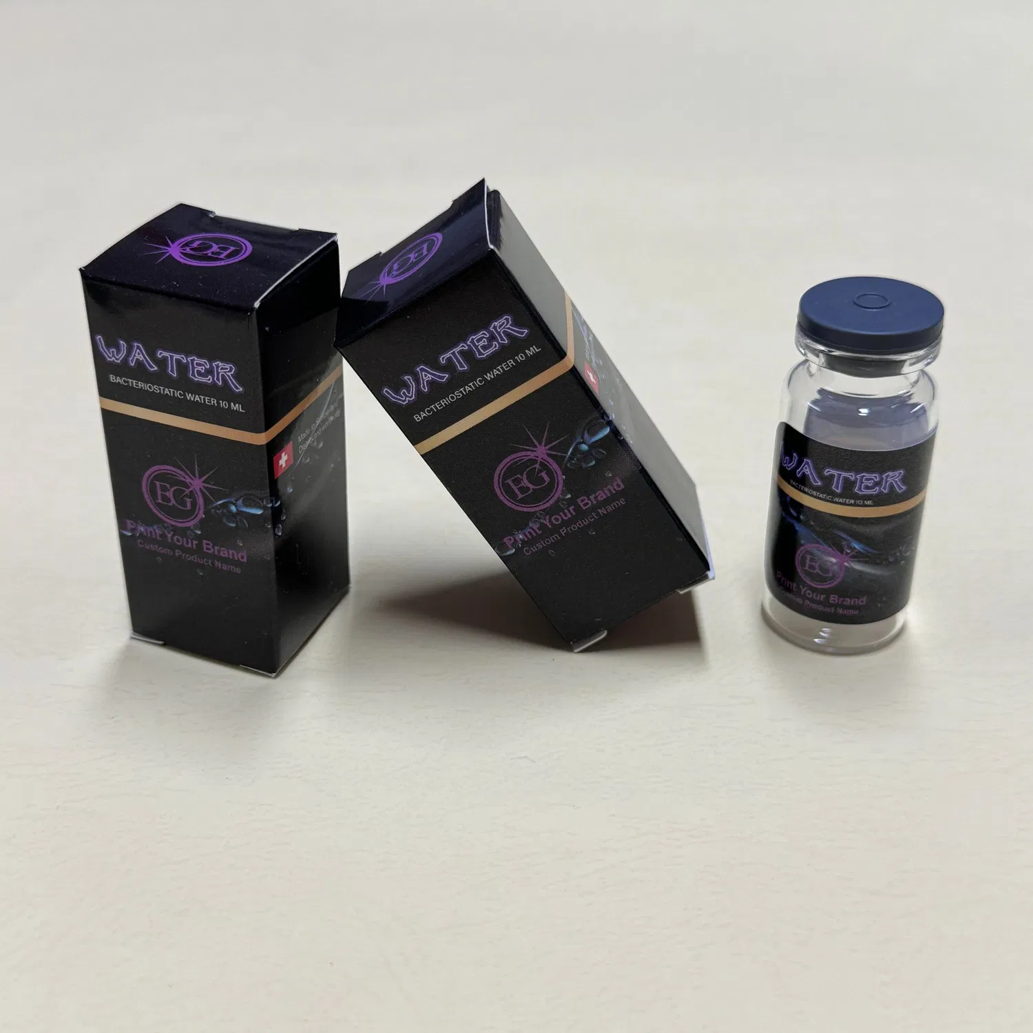 抗菌性水 10ml ガラスバイアル入り、特製印刷パッケージボックス付き