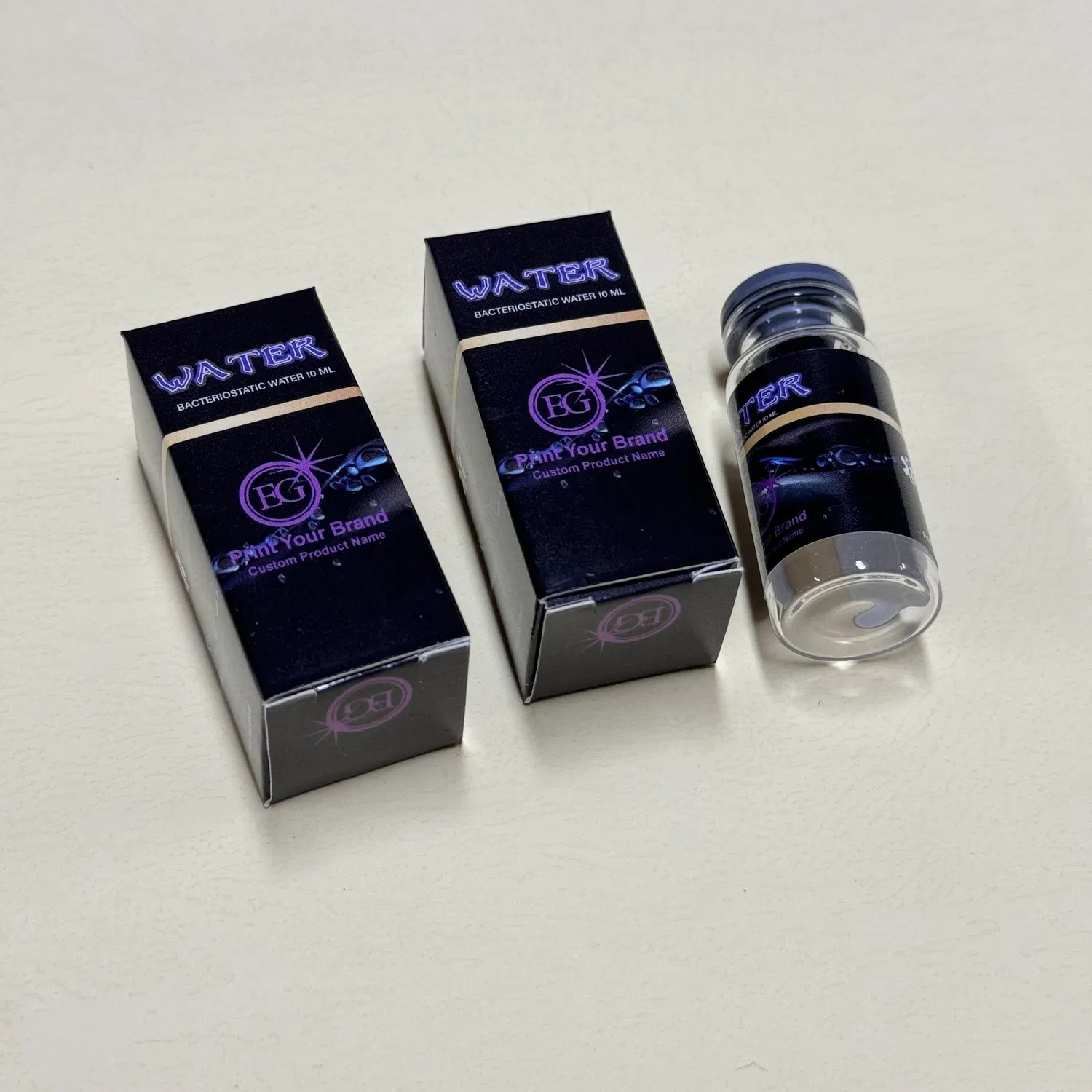 抗菌性水 10ml ガラスバイアル入り、特製印刷パッケージボックス付き