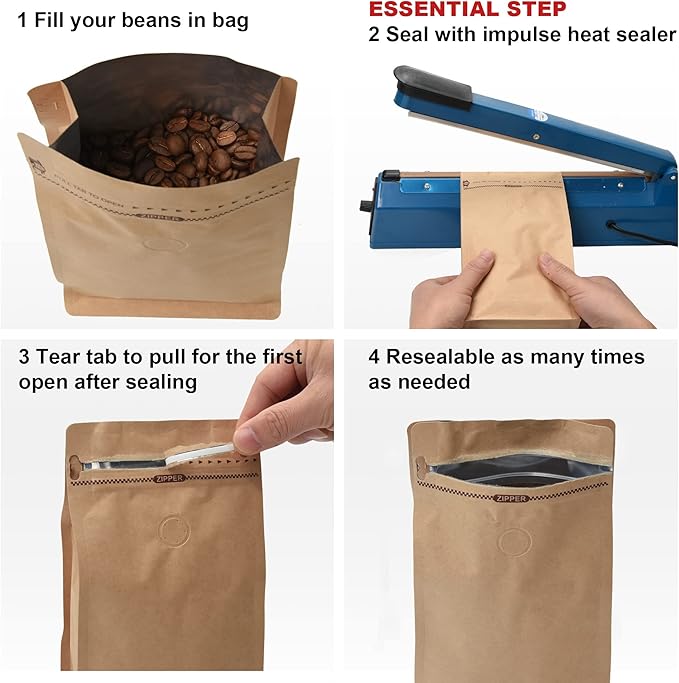 kraft coffee bags