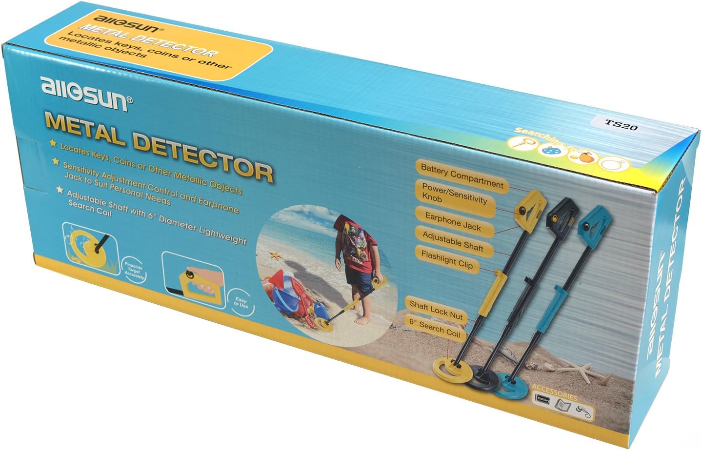 Detector de metales portátil de playa al aire libre para niños a prueba de agua