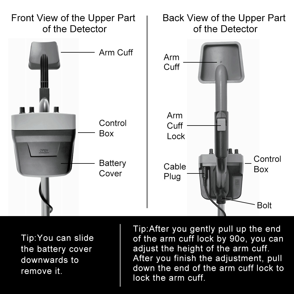 Display di localizzazione per metal detector regolabile per adulti