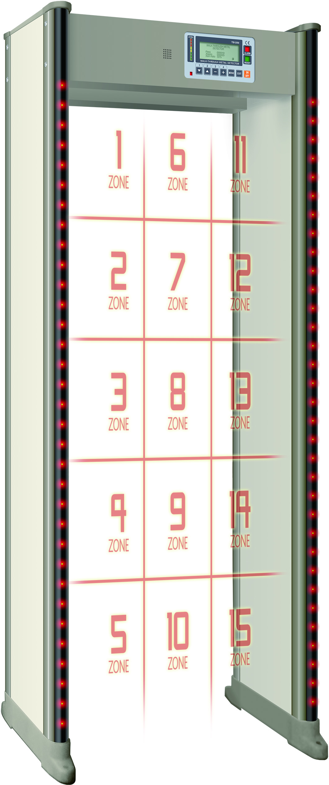 Sikkerhedsscanning Single Zone Walk-thru Metal Detector Gate