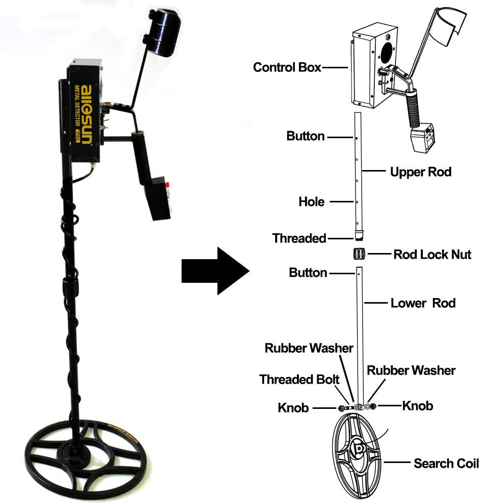 Silver copper gold metal detector