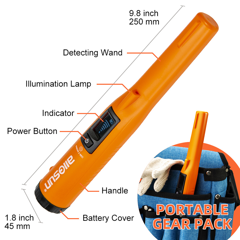 IP66 Waterproof handheld pinpointer wand gold finder