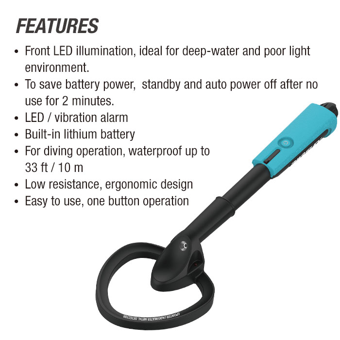Submersible Small Underwater Metal Detector IP68