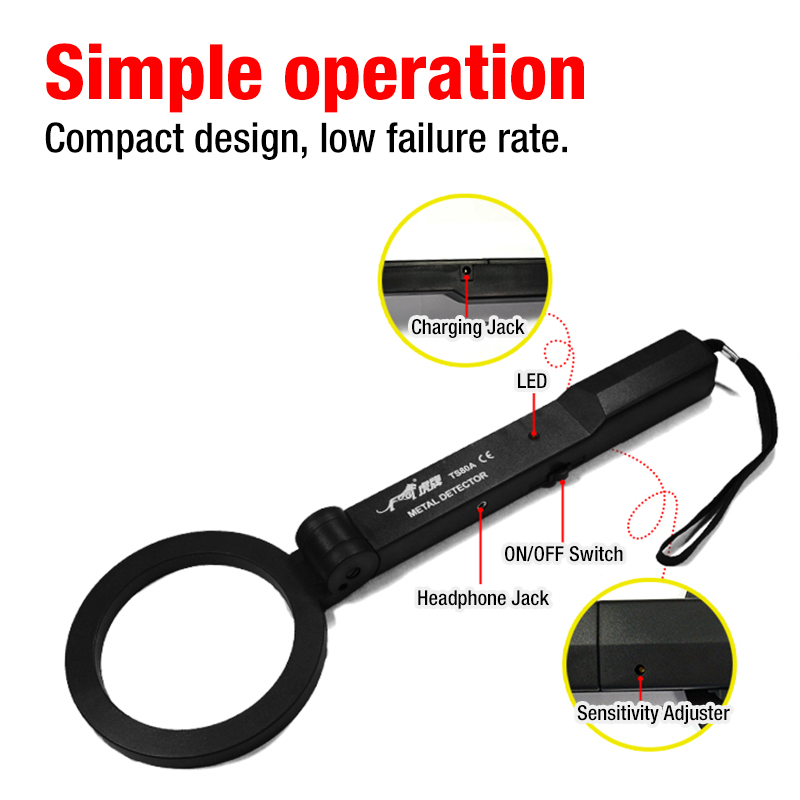 Portable Handheld Metal Security Detector Wand Checker