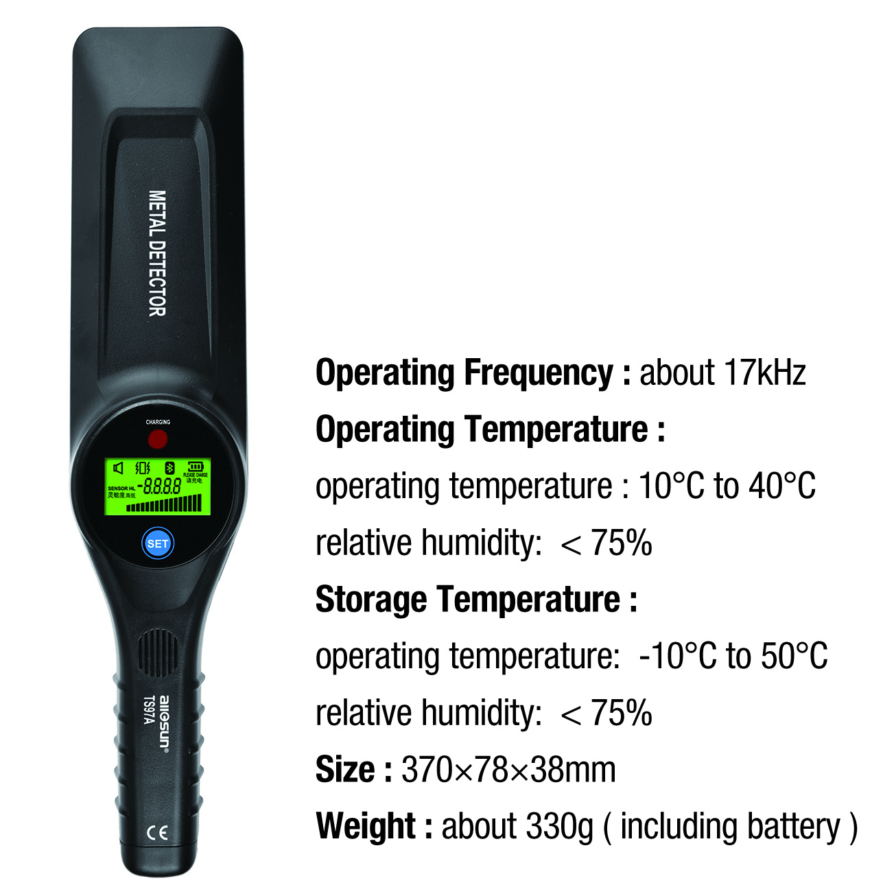 Rechargeable Security Detector Wand Body Scanner
