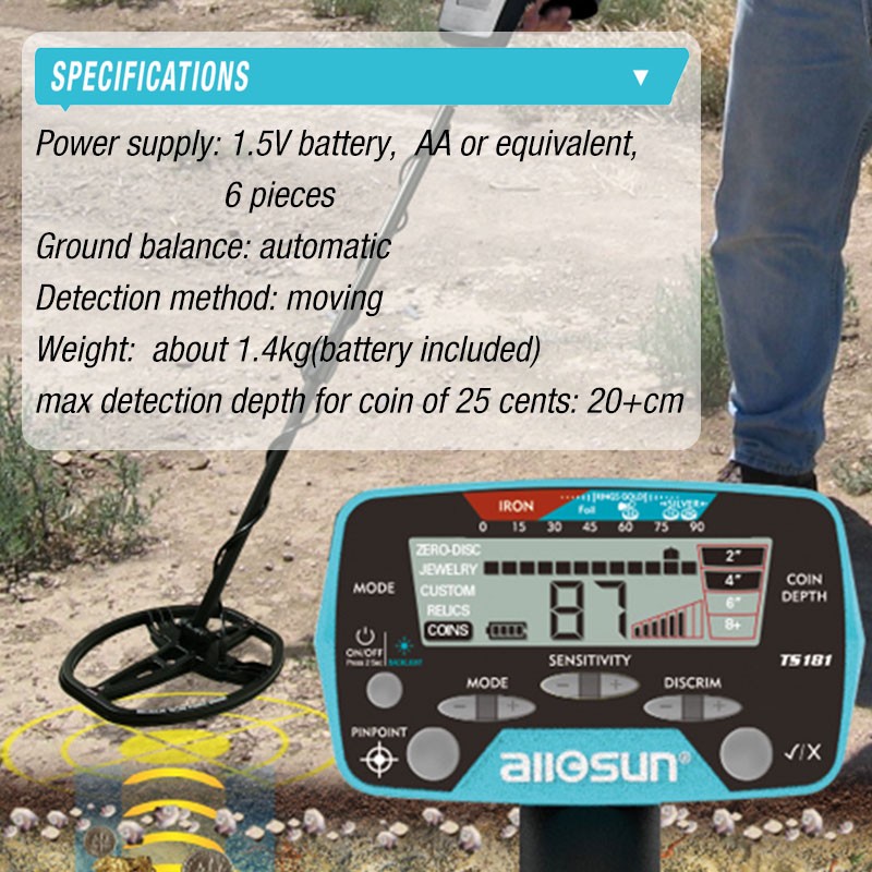 Silver copper golden metal detector