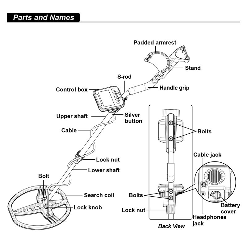 वयस्कों और बच्चों के लिए मेटल डिटेक्टर 11 इंच वाटरप्रूफ कॉइल