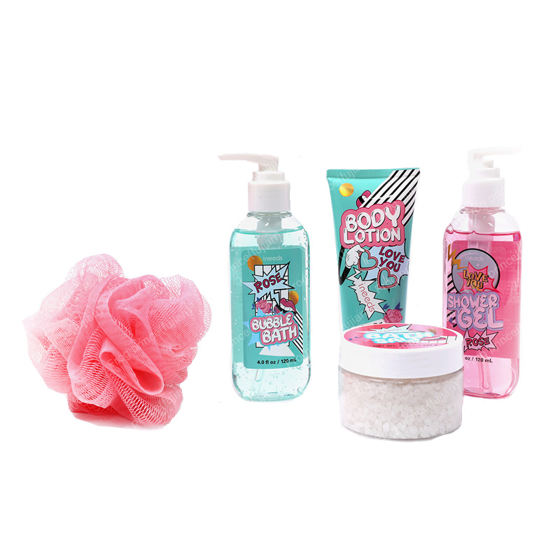 Set da bagno vegano alla rosa per San Valentino