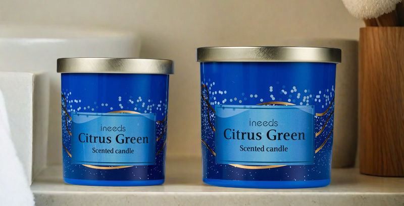 Blue Sea Gilded Flow candle