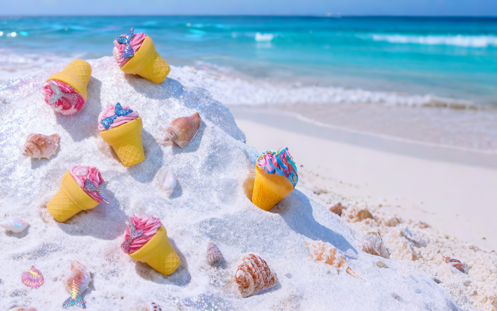 Ice cream cone bath bomb