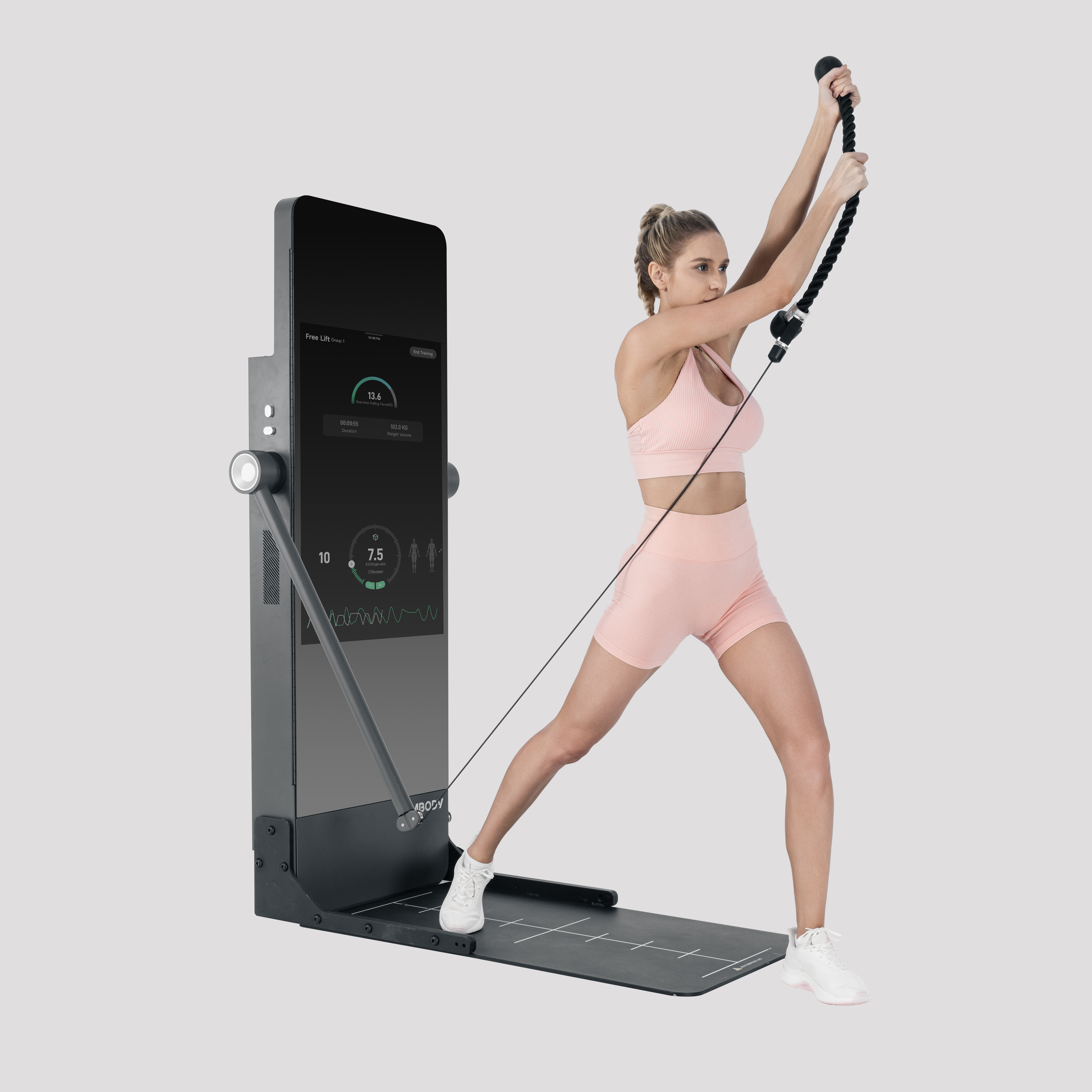 Volně trénující vnitřní fitness zrcadlo