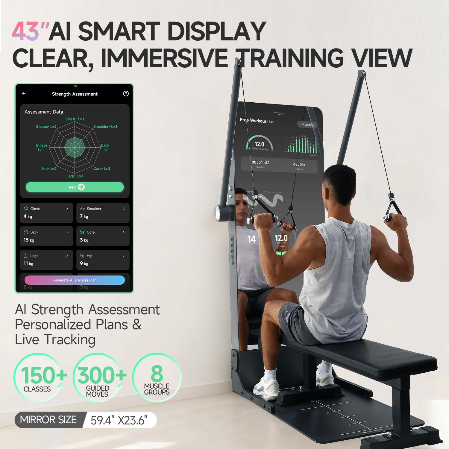 workout mirror home gym