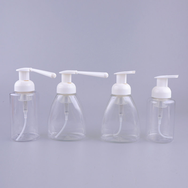 300ml Flat Shape PET Plastic Foam Hand Wash Bottle Liquid Soap Foam Pump Bottle Wholesale