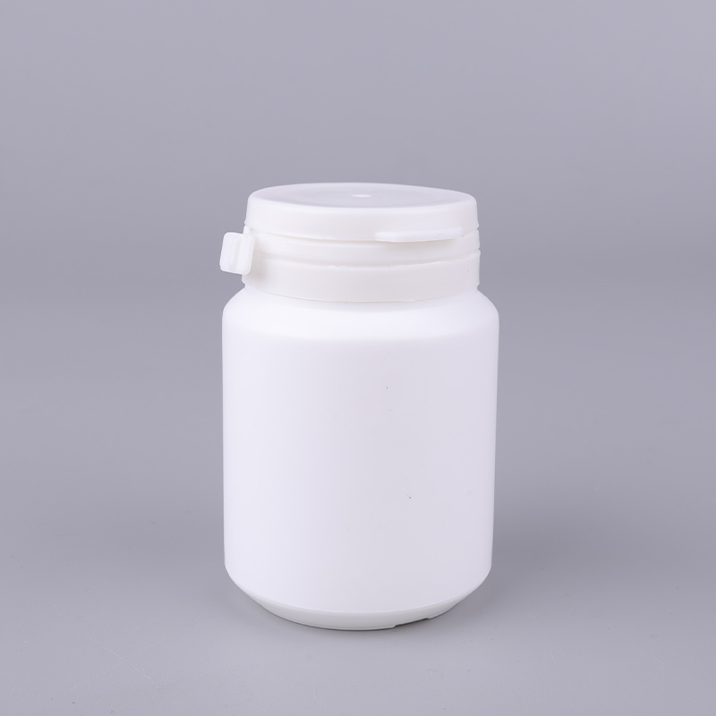 100ml Empty White HDPE pPill Capsule Container Chewing Gum Bottle with Flip Top Cap