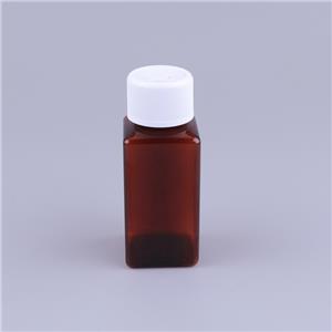 100ml Amber Square Shape Syrup Liquid Bottle with Resistant Cap for Cough Syrup Pharmaceutical Package