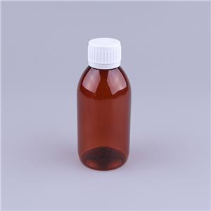 200ml Medical PET Liquid Plastic Amber Cough Syrup Bottle with Child Proof and Insurance Cap