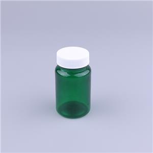 Vitamin Tablet Bottle Packaging 100ml Wide Mouth Green Glass Cpsule Bottle with Screw Cap