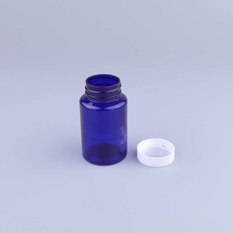 Wide Mouth 120ml Clear Pill Supplement Capsule Glass Bottle with Plastic Cap for Health Product Use