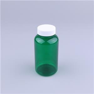 Empty Round Green PET Capsules Tablets Bottle 200ml Plastic Supplements Medicine Pills Bottles