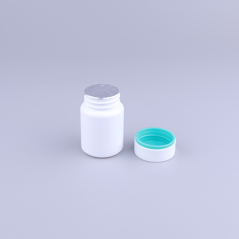 Custom 60ml PET Pill Bottle White Plastic Vitamin Capsule Bottles with Lid