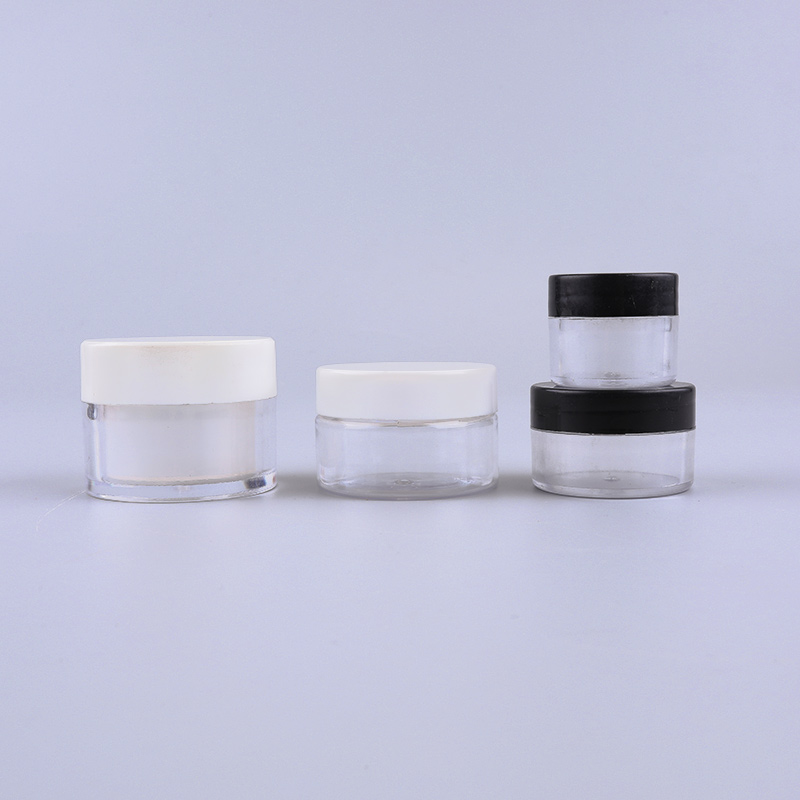 10g 15g PS Clear Cream Jar Eye Cream Skin Cream Sample Experience Cosmetic Packaging Container with Black Cap