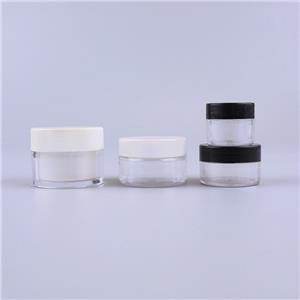 10g 15g PS Clear Cream Jar Eye Cream Skin Cream Sample Experience Cosmetic Packaging Container with Black Cap