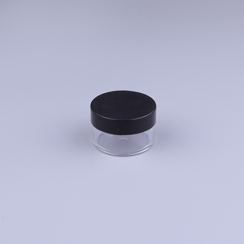 10g 15g PS Clear Cream Jar Eye Cream Skin Cream Sample Experience Cosmetic Packaging Container with Black Cap